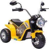 HOMCOM Kids Electric Motorcycle Ride-On Toy 3-Wheels Battery Powered Motorbike Rechargeable 6V with Horn Headlights for 18 - 36 Months Yellow