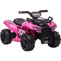 HOMCOM Kids Electric ATV Ride-On Toy, 6V Battery-Powered Quad Bike with Working Headlights, for Toddlers 18-36 Months, Pink Aosom UK
