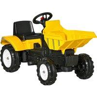 HOMCOM Kids Ride on Tractor No Power Pedal Go Kart with Manual Control Bucket for 3-6 Years Old Aosom UK