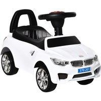 HOMCOM Kids Car Kides Ride on Push Car, 4-in-1, Foot-to-Floor with Anti-Overturning System & Under-seat Storage, White Aosom UK