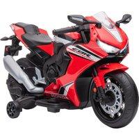 HOMCOM Electric Ride On Motorcycle with Headlights Music, 6V Battery Powered Kids Motorcycle Vehicle with Training Wheels, Play Toy Red Aosom UK