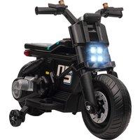 HOMCOM Kids Electric Motorbike with Siren, Horn, Headlights, Music, Training Wheels, for Ages 3-5 Years - Black