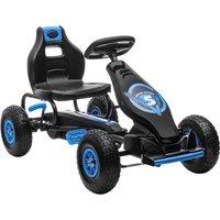 HOMCOM Kids Pedal Go Kart, with Adjustable Seat, Inflatable Tyres - Blue Aosom UK
