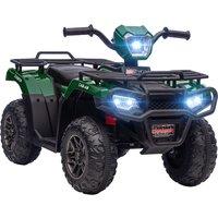 HOMCOM 12V Kids Quad Bike with Forward Reverse Functions, Electric Ride On ATV with Music, LED Headlights, for Ages 3-5 Years - Green