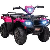 HOMCOM 12V Kids Quad Bike with Forward Reverse Functions, Ride On ATV with Music, LED Headlights, fo