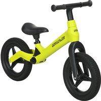 AIYAPLAY Balance Bike with Adjustable Seat and Handlebar, PU Wheels, No Pedal, Aged 30-60 Months up to 25kg - Green