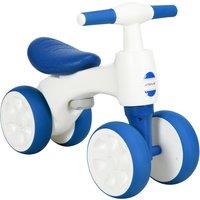AIYAPLAY Toddler Balance Bike, 4-Wheel No Pedal Design, Anti-Slip Handlebars, Ideal Gift for 18-36 Months, Blue Aosom UK