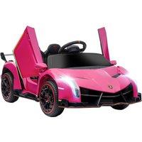 HOMCOM Lamborghini Veneno Licensed 12V Kids Electric Ride on Car w/ Butterfly Doors, Portable Battery, Powered Electric Car w/ Bluetooth Aosom UK