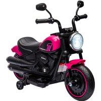 HOMCOM Kids' Electric Motorbike: 6V Ride-On with Training Wheels & Push-Start, Pretty in Pink Aosom UK