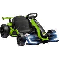 HOMCOM 24V Electric Go Kart for Kids with Adjustable Seat for 6-12 Years Old, Green Aosom UK