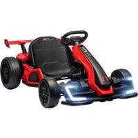 HOMCOM 24V Electric Go Kart for Kids with Adjustable Seat for 6-12 Years Old, Red Aosom UK