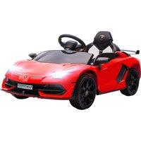 HOMCOM Lamborghini Licensed 12V Kids Electric Car w/ Butterfly Doors, Easy Transport Remote, Music, Horn, Suspension - Red Aosom UK