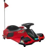 HOMCOM 12V Kids Electric Go Kart with Music, LED Lights, Slow Start, Red Aosom UK