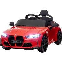 AIYAPLAY 12V BMW M4 Licensed Kids Car with Easy Transport, Remote Control, Suspension, Music, Horn, LED Lights - Red