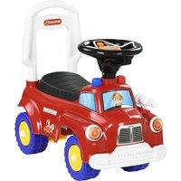 AIYAPLAY Ride On Fire Truck Foot to Floor Design with Under Seat Storage, Steering Wheel, Music, Light, for 1.5-3 Years, Red Aosom UK