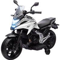 AIYAPLAY 12V Honda Licensed Kids Electric Motorbike w/ Music, Headlights, Early Education Function, for 3-6 Years - White