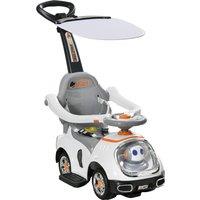 AIYAPLAY 3 in 1 Ride on Push Car, Cartoon Robot Theme Foot to Floor Slider w/ Handle Light Music Horn, Storage - White