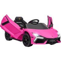 AIYAPLAY Lamborghini Revuelto Licensed 12V Ride on Car w/ Butterfly Doors, Transport Wheels, Suspension, Remote Control, Pink Aosom UK