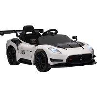 AIYAPLAY Maserati GT2 Licensed 12V Kids Electric Ride on Car with 4 Suspension, Remote Control Music Horn Lights - White Aosom UK