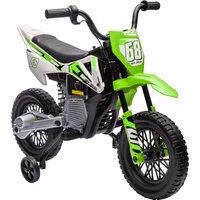 AIYAPLAY 12V Kids Electric Motorbike, Kids Electric Ride on Motorcycle w/ Twist Grip Throttle, Training Wheels - Green Aosom UK