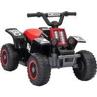 AIYAPLAY 6V Electric Quad Bike for Kids, Ride On ATV w/ Forward Backward, Headlights, for 18-36 Months, Black and Red