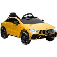 AIYAPLAY Mercedes-AMG CLA 45 Licensed 12V Kids Electric Car Ride on Car w/ Remote, Suspension Lights Music Horn - Yellow