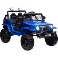 AIYAPLAY 12V Battery Powered Kids Ride On Car, Electric Truck w/ Spring Suspension, Remote, Music Horn Lights - Blue Aosom UK