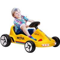 AIYAPLAY 6V Electric Go Kart for Kids with Music, Light, Horn, for 3-5 Years, Yellow Aosom UK