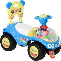 AIYAPLAY Foot to Floor oddler Ride on Toy w/ Music, Light, Horn, Under Seat Storage, Anti-Over-Backwards Device, Blue Aosom UK