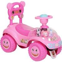 AIYAPLAY Foot to Floor oddler Ride on Toy w/ Music, Light, Horn, Under Seat Storage, Anti-Over-Backwards Device, Pink Aosom UK