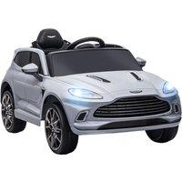 AIYAPLAY Aston Martin DBX Licensed Battery Powered Kids Electric Car, 12V Kids Ride on Car w/ Lights, Music Horn, Grey