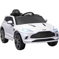 AIYAPLAY Aston Martin DBX Licensed Battery Powered Kids Electric Car, 12V Kids Ride on Car w/ Lights, Music Horn, White