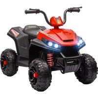 AIYAPLAY 12V Kids Electric Quad Bike w/ Spring Suspension System, Forward & Backward, LED Light, Music, MP3, Red