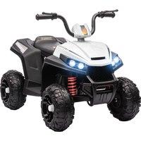 AIYAPLAY 12V Kids Electric Quad Bike w/ Spring Suspension System, Forward & Backward, LED Light, Music, MP3, White