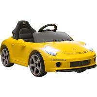AIYAPLAY Kids Electric Car, 12V Licensed RUF GT Ride on Car with Suspension, Remote Control, Music for 3-5 Years Yellow