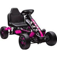 AIYAPLAY Kids Pedal Kart for Ages 36 with Automatic Clutch, Safety Brake, EVA Anti-Slip Wheels, Outdoor Ride On, Pink Aosom UK