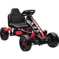 AIYAPLAY Pedal Go Kart for Ages 36, Automatic Clutch, Safety Brake, EVA Anti-Slip Wheels, Outdoor Ride On, Red Aosom UK