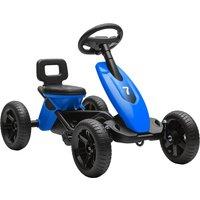 AIYAPLAY Pedal Go Kart for Kids 2-5 Years, with Silent EVA Wheels, Metal Frame, Blue