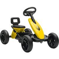 AIYAPLAY Pedal Go Kart for Kids 2-5 Years, with Silent EVA Wheels, Metal Frame, Yellow