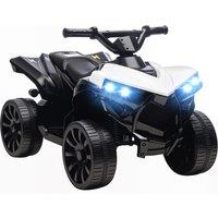 AIYAPLAY 6V Kids ATV, 4 Wheeler Electric Ride on Car with Music and LED Headlights, for Ages 18-56 Months Boys and Girls, White