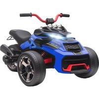 AIYAPLAY 12V Kids Electric Ride On Car with 3 Wheeler, MP3 Player, Horn, 2 Speeds, LED Lights for Boys & Girls Ages 3-8, Blue