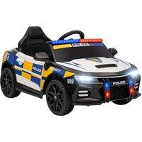 AIYAPLAY Kids Electric Ride on Police Car with Remote Control, Music, Horn, Siren Flashing Lights for 3-5 Years Old, Multicolour
