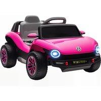 AIYAPLAY Volkswagen Licensed Kids Electric Car with Remote Control for Ages 3-6 Years, Pink