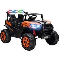 AIYAPLAY 24V Electric Ride on Car, 2-Seater Electric Car for Kids with Remote, Bluetooth, Soft Start, Suspension Spring, Orange