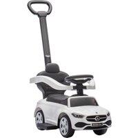 AIYAPLAY 2 in 1 Baby Ride on Push Car Mercedes-Benz C-Class Licensed Walker Foot to Floor Push-Along with Removable Handle, White