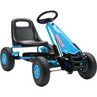 AIYAPLAY Kids Pedal Go Kart with Adjustable Seat, EVA Tyres, Manual Clutch, Brake, Go Kart for Kids 3-8 Years, Blue