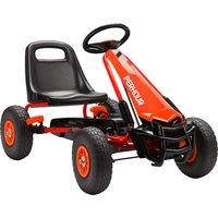 AIYAPLAY Kids Pedal Go Kart with Adjustable Seat, EVA Tyres, Manual Clutch, Brake, Go Kart for Kids 3-8 Years, Red