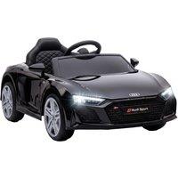 AIYAPLAY Licensed Audi R8 Spyder 12V Electric Car for Kids with Remote Control, Dual Motors, Rear Suspension, Soft Start, Black