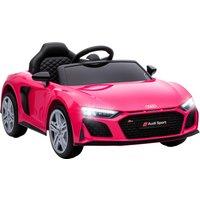 AIYAPLAY Licensed Audi R8 Spyder 12V Electric Car for Kids with Remote Control, Dual Motors, Rear Suspension, Soft Start, Pink