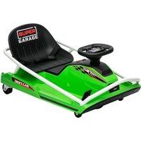 AIYAPLAY 24V Electric Go Kart for Kids with Drift Mode, 300W Brushless Motor, Soft Start and Dual Speed for Ages 6-10, Green